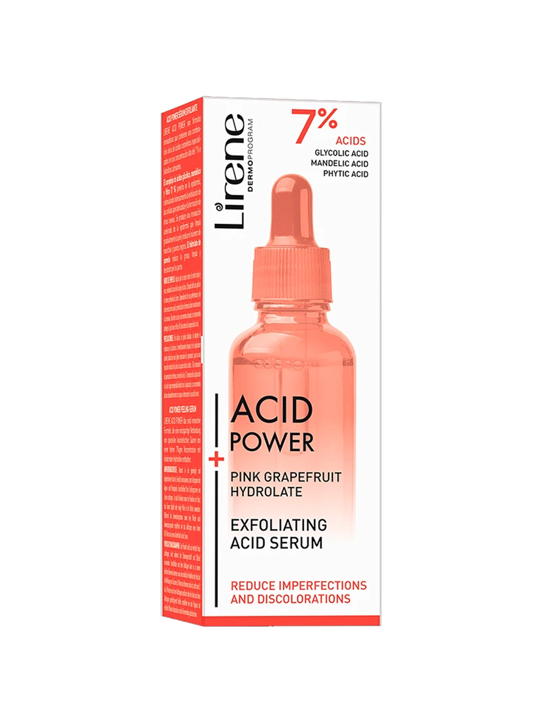 Lirene ACID POWER Exfoliating face serum with glycolic, mandelic and phytic acids and grapefruit hydrolate 30 ml