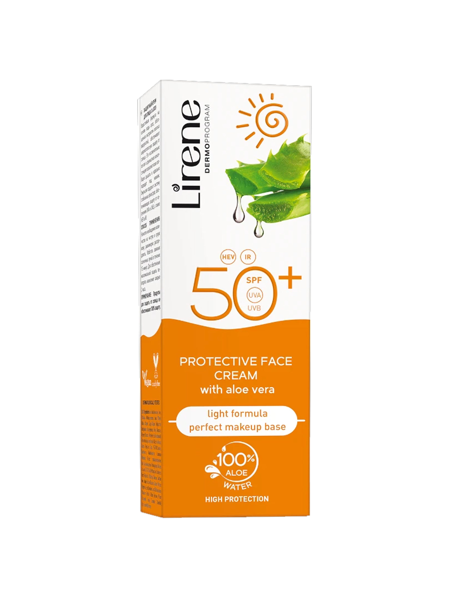 Lirene SUN Protective face cream with aloe vera SPF 50 50 ml