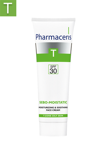 PHARMACERIS T MOISTURIZING AND SOOTHING FACE CREAM SPF 30 FOR USE DURING AND AFTER ANTI-ACNE TREATMENTS  SEBO-MOISTATIC 50 ML